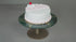 Green Marble Cake Stand with Geometria Brass Inlay